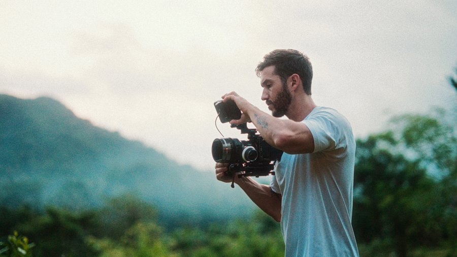 Dylan John Dickerson holding a cinema camera