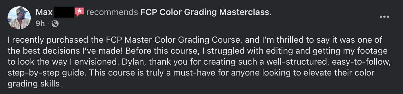Student testimonial