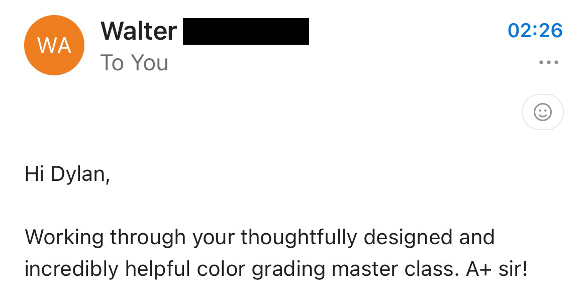 Student testimonial