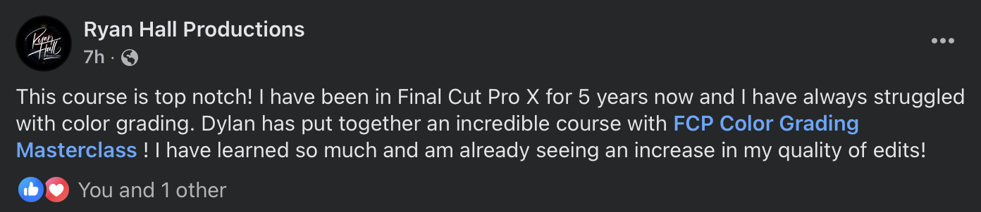Student testimonial