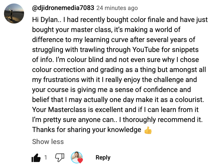 Student testimonial