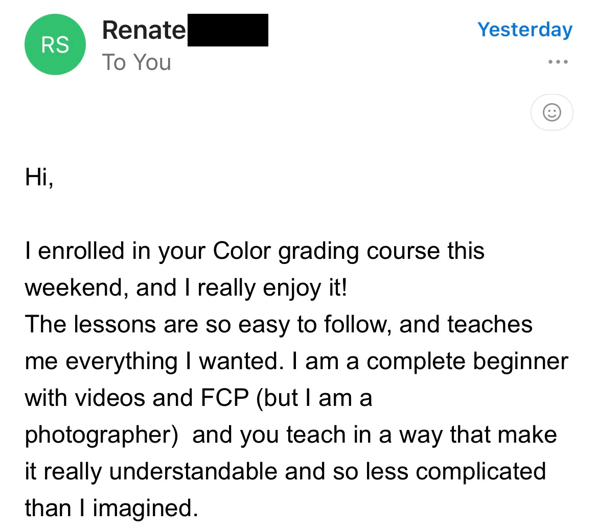 Student testimonial