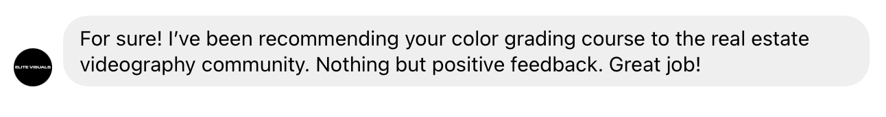 Student testimonial
