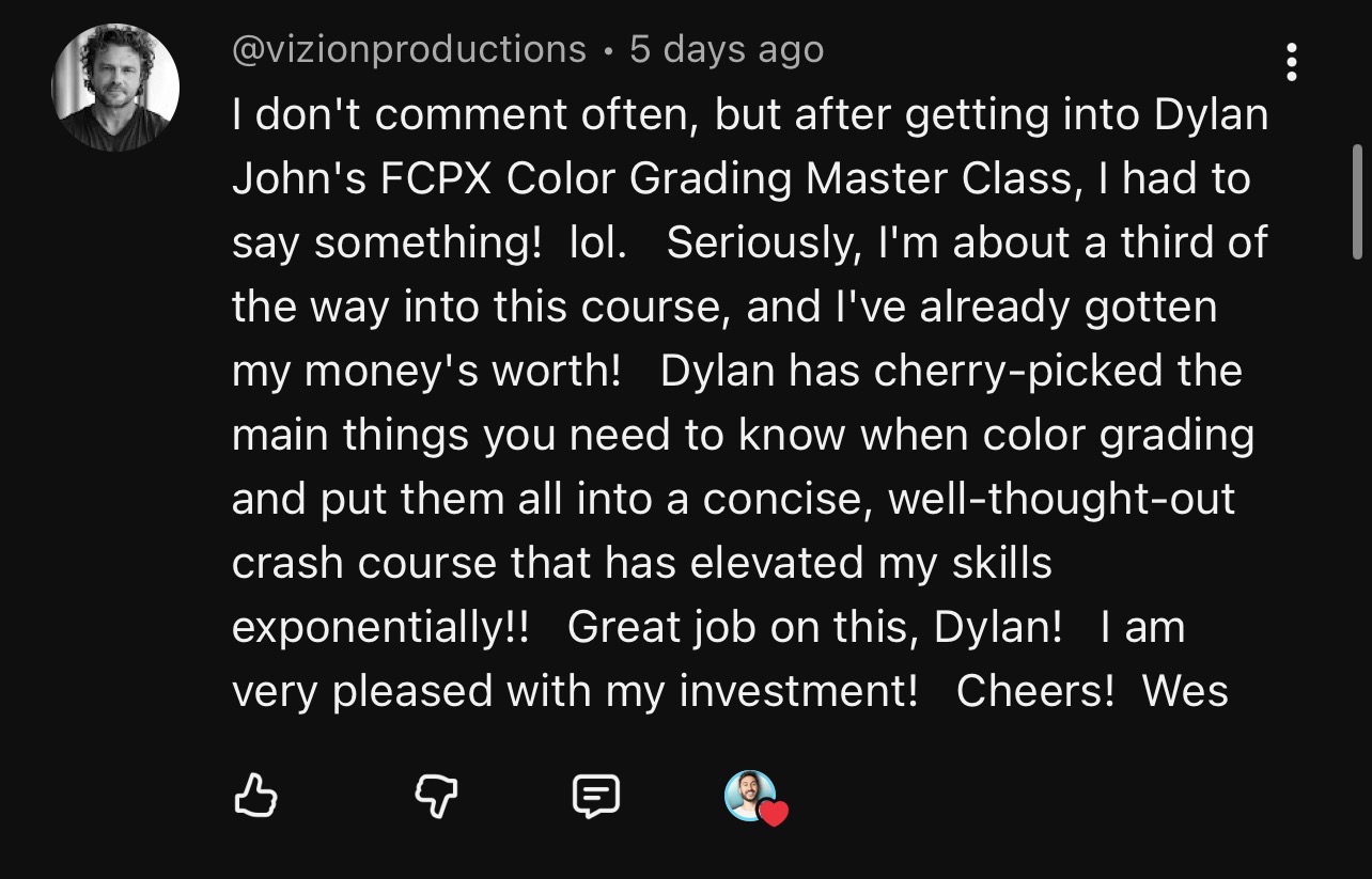 Student testimonial