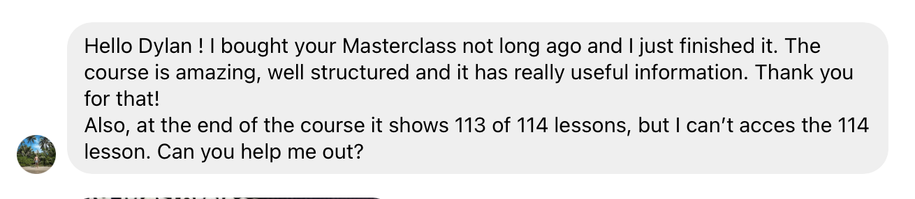 Student testimonial