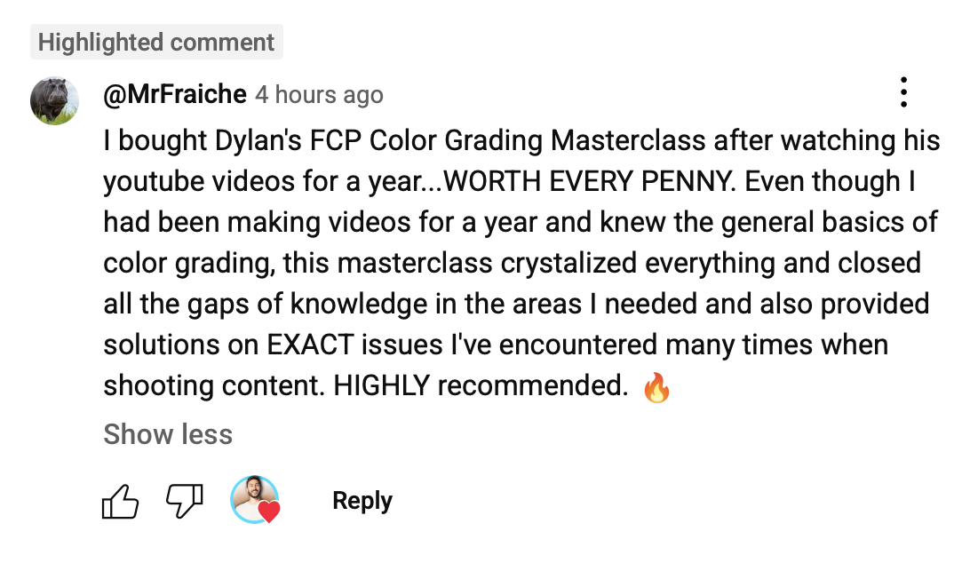 Student testimonial