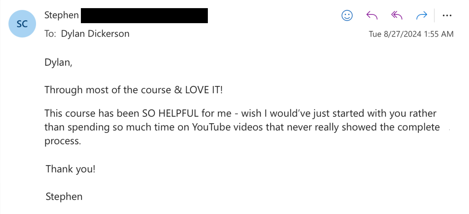 Student testimonial