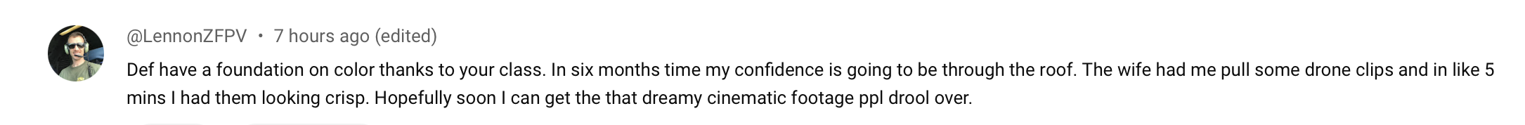 Student testimonial