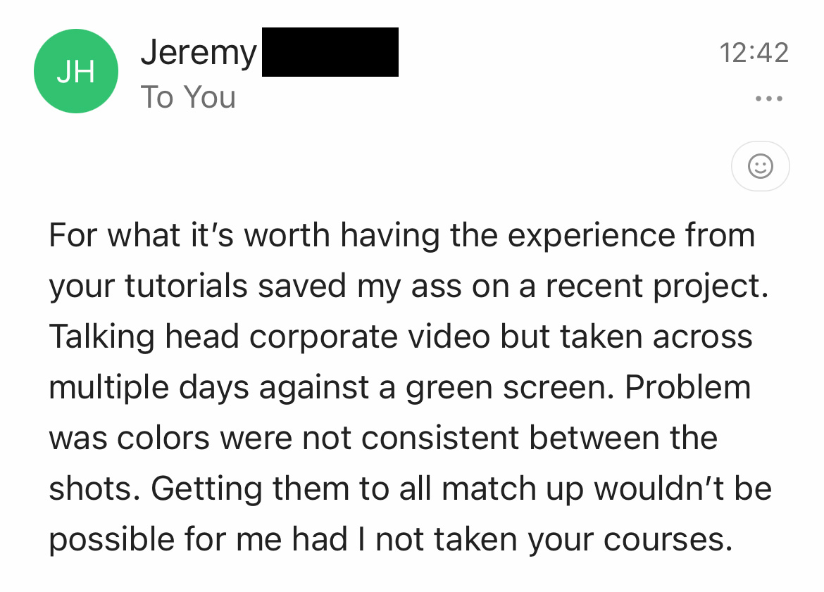 Student testimonial