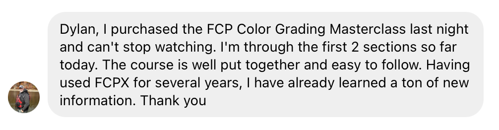 Student testimonial