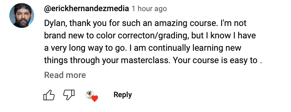 Student testimonial