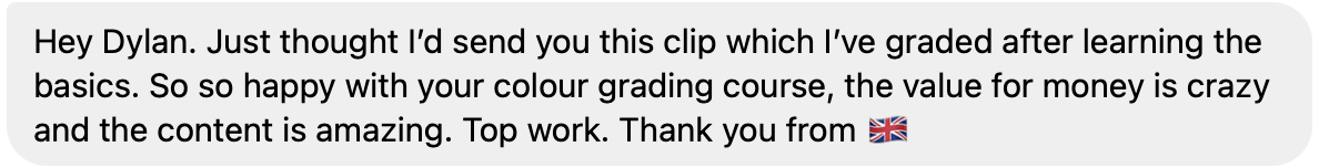 Student testimonial
