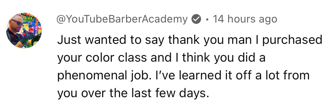 Student testimonial