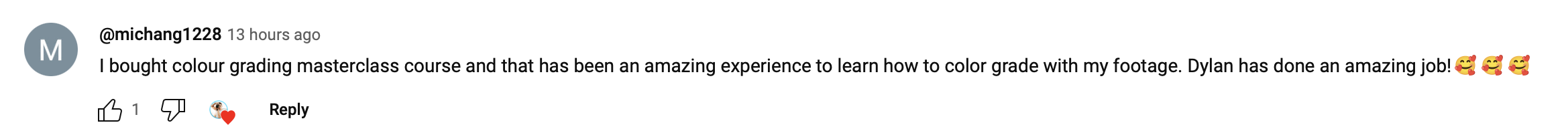 Student testimonial