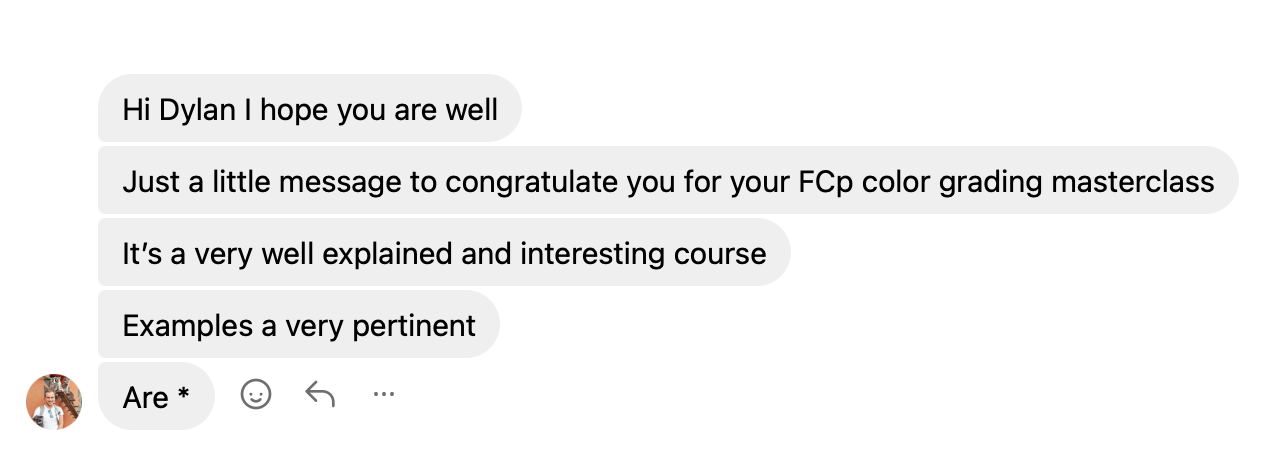 Student testimonial