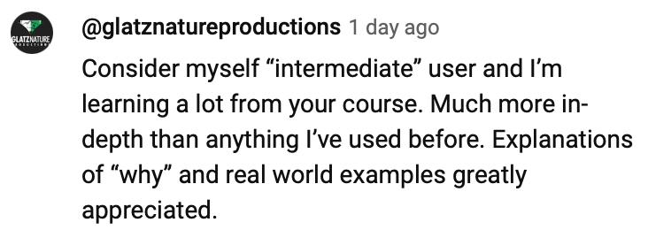 Student testimonial