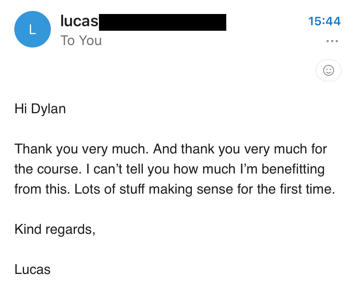 Student testimonial