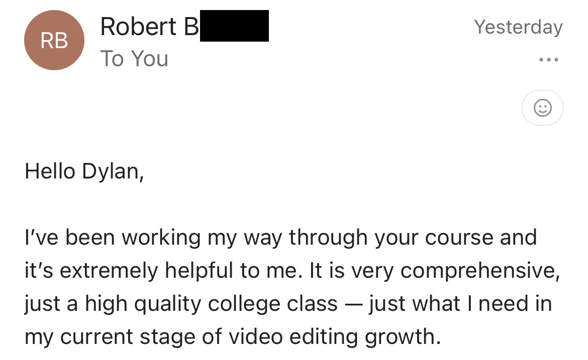 Student testimonial