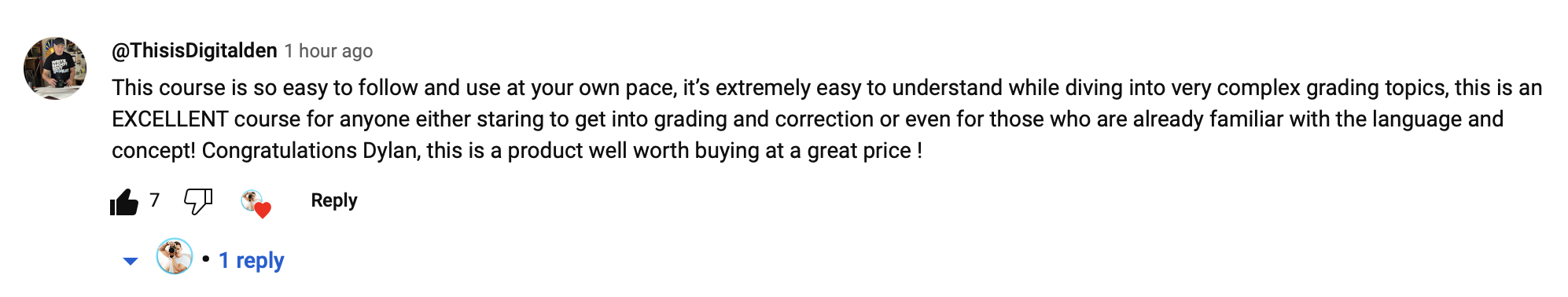 Student testimonial