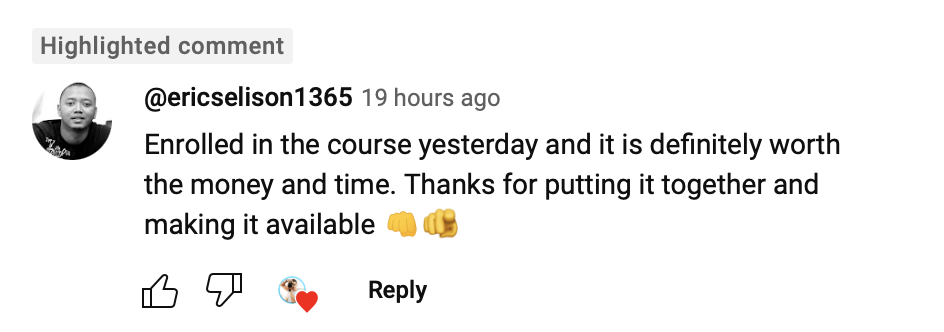 Student testimonial