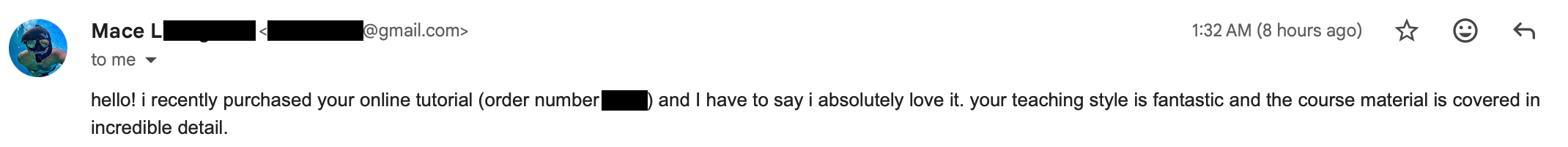 Student testimonial